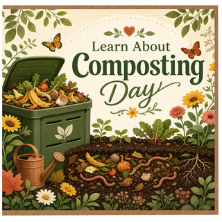 Birthday Card, Learn About Composting Day Card