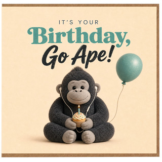 Birthday Card, Go Ape Monkey Birthday Card