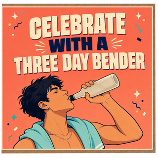 Birthday Card, Celebrate With A Three Day Bender Card