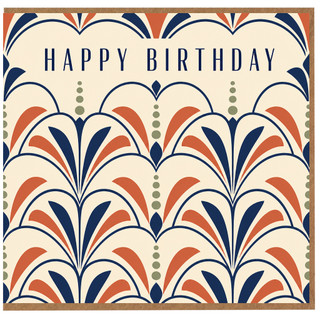Birthday Card, Happy Birthday Art Deco Geometric Design