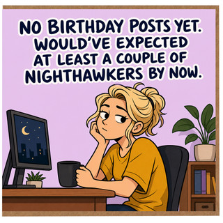 Birthday Card, No Birthday Posts Yet Humorous Card