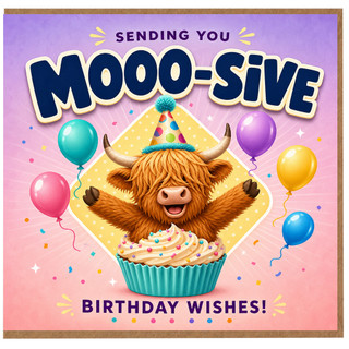 Birthday Card, Sending You Moo - sive Birthday Wishes Cow Card