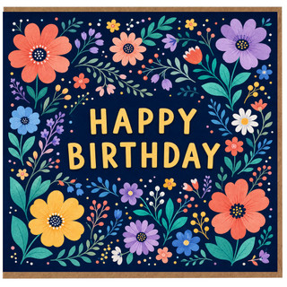 Birthday Card, Floral Birthday Card
