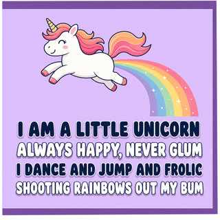 Birthday Card, Funny Cute Unicorn Card