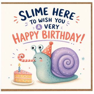 Birthday Card, Slime Here to Wish You a Very Happy Birthday Snail Card