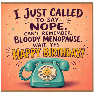 Birthday Card, Funny Happy Birthday Card with Vintage Telephone