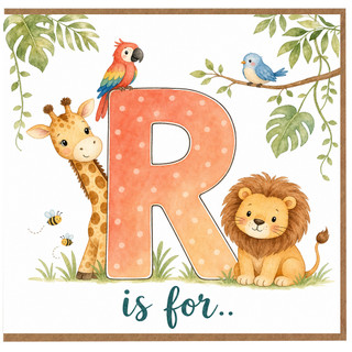 Birthday Card, Jungle Safari Wildlife Greeting Card