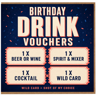 Birthday Card, Birthday Drink Vouchers Card