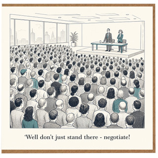 Birthday Card, Funny Business Conference Card, Well Don't Just Stand There - Negotiate!