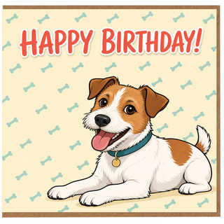 Birthday Card, Cute Jack Russell Happy Birthday Card