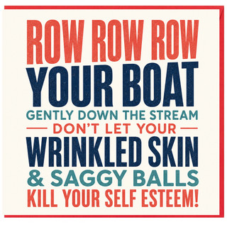 Birthday Card, Row Row Row Your Boat Pun Card, Humorous Friendship Card