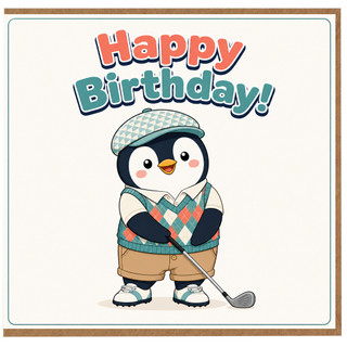 Birthday Card, Happy Birthday Penguin Card