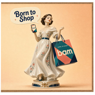 Birthday Card, Born to Shop Funny Shopping Lover Greeting Card