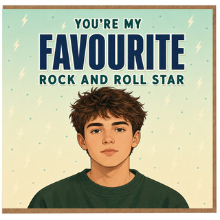 Birthday Card, You’re My Favourite Rock and Roll Star Card