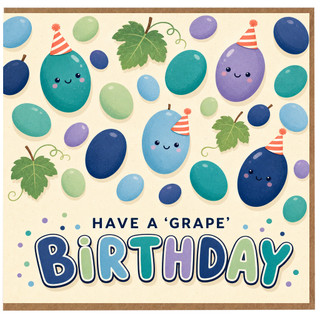 Birthday Card, Have a Grape Birthday Cute Grape Pun Card