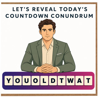 Birthday Card, You Old Twat Countdown Puzzle Design
