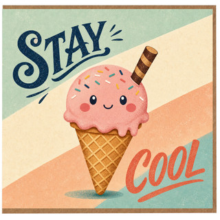 Birthday Card, Stay Cool Ice Cream Greeting Card