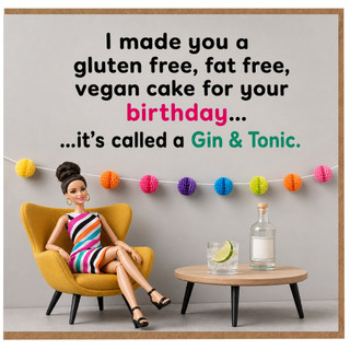 Birthday Card, Gin & Tonic Funny Birthday Card
