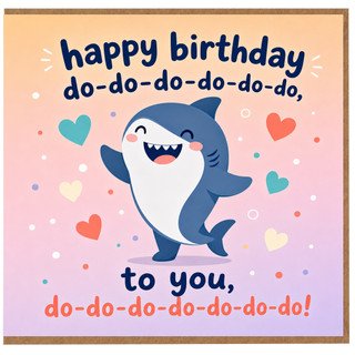 Birthday Card, Funny Happy Birthday Shark Card