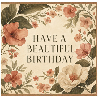 Birthday Card, Floral Birthday Card