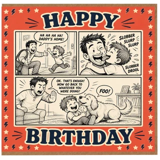 Birthday Card, Funny Comic Style Birthday Card