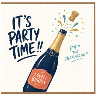 Birthday Card, Champagne Celebration Card