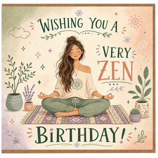 Birthday Card, Wishing You a Very Zen Birthday Card