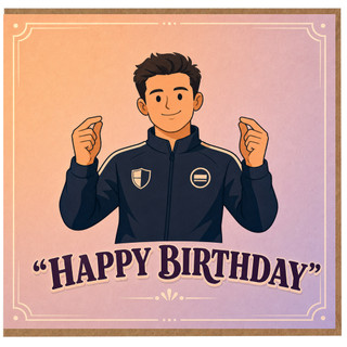 Birthday Card, Illustrated Happy Birthday Card for Him