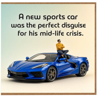 Birthday Card, Funny Sports Car Birthday Card