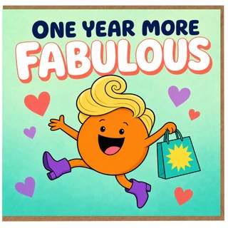 Birthday Card, One Year More Fabulous Birthday Card