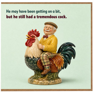 Birthday Card, Humorous Vintage Rooster Pun Card