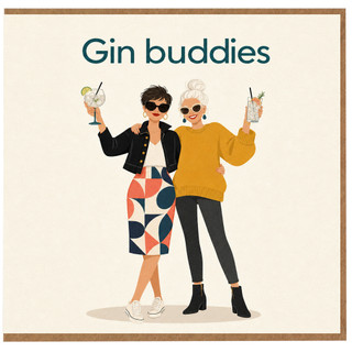 Birthday Card, Gin Buddies Friendship Card