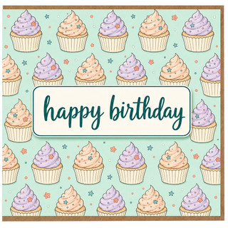 Birthday Card, Happy Birthday Cupcake Design