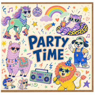 Birthday Card, Fun Retro Party Card