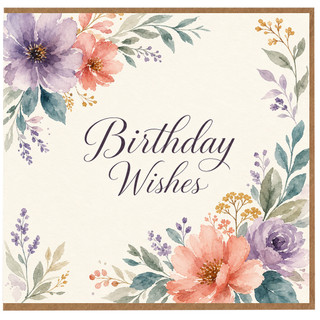 Birthday Card, Floral Watercolour Birthday Card