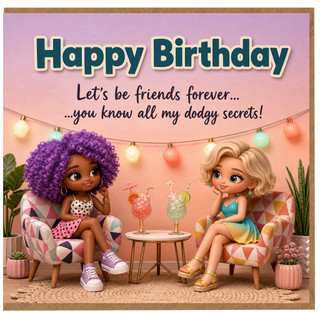 Birthday Card, Happy Birthday Let's Be Friends Forever Funny Birthday Card