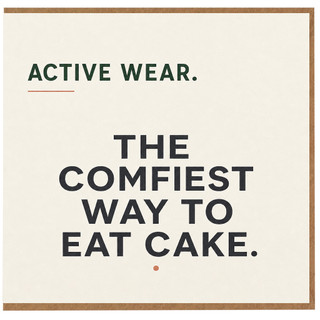 Birthday Card, Active Wear The Comfiest Way to Eat Cake Card