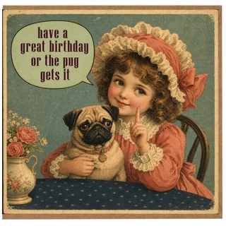 Birthday Card, Pug Lover Birthday Card
