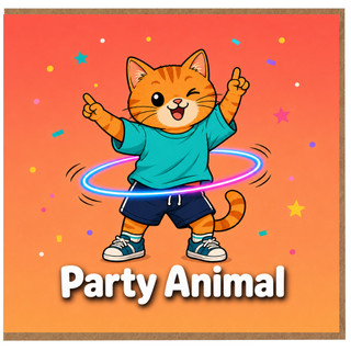 Birthday Card, Party Animal Cat Card