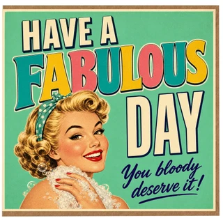 Birthday Card, Funny Retro Pin - Up Greeting Card