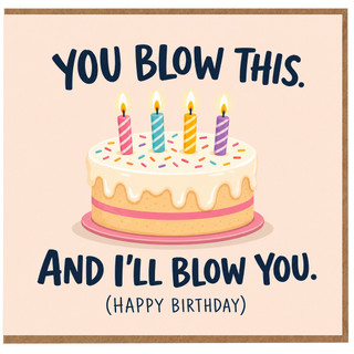 Birthday Card, Funny Cake and Candles Birthday Card