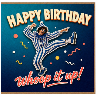 Birthday Card, Fun Retro Clown Party Design, Whoop It Up!