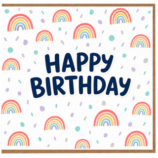 Birthday Card, Rainbow Confetti Design