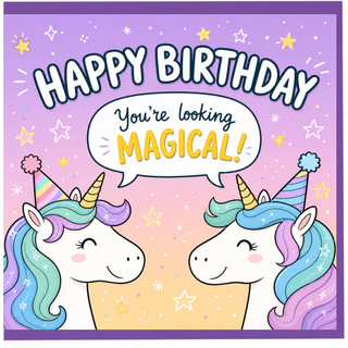 Birthday Card, You're Looking Magical Unicorn Card