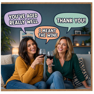 Birthday Card, You've Aged Really Well Wine Joke Card