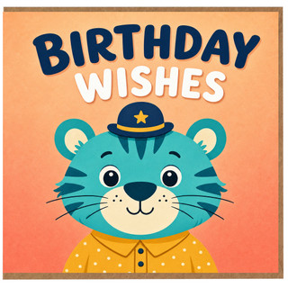 Birthday Card, Cute Tiger Birthday Card