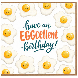 Birthday Card, Have an Eggcellent Birthday Cute Egg Illustration