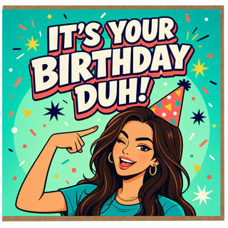 Birthday Card, It's Your Birthday Duh Funny Birthday Card