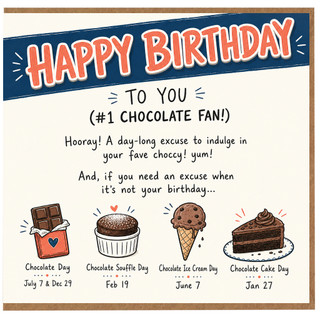 Birthday Card, Happy Birthday Chocolate Fan Card