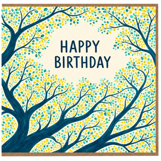 Birthday Card, Tree Branch Nature Design